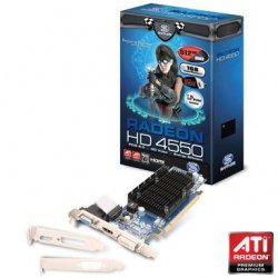 SAPPHIRE ATI VGA HD4550 1G HM PCI-E HDMI, DVI-I, VGA W, 512M DDR3 VRAM (ROHS) BULK, 11141-06-10R 11141-06-10R